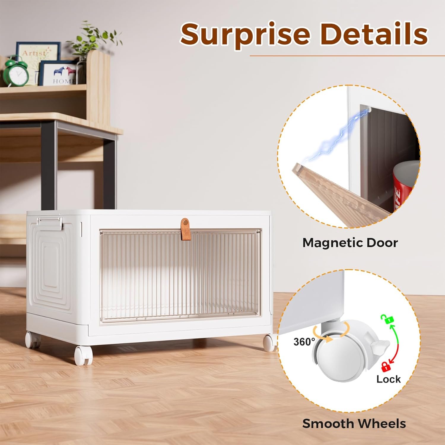 4-Tier Stackable Storage Bins with Lids – 23QT Heavy-Duty Closet Organizers on Wheels for Bedroom, Garage, or Laundry Room - Image 4