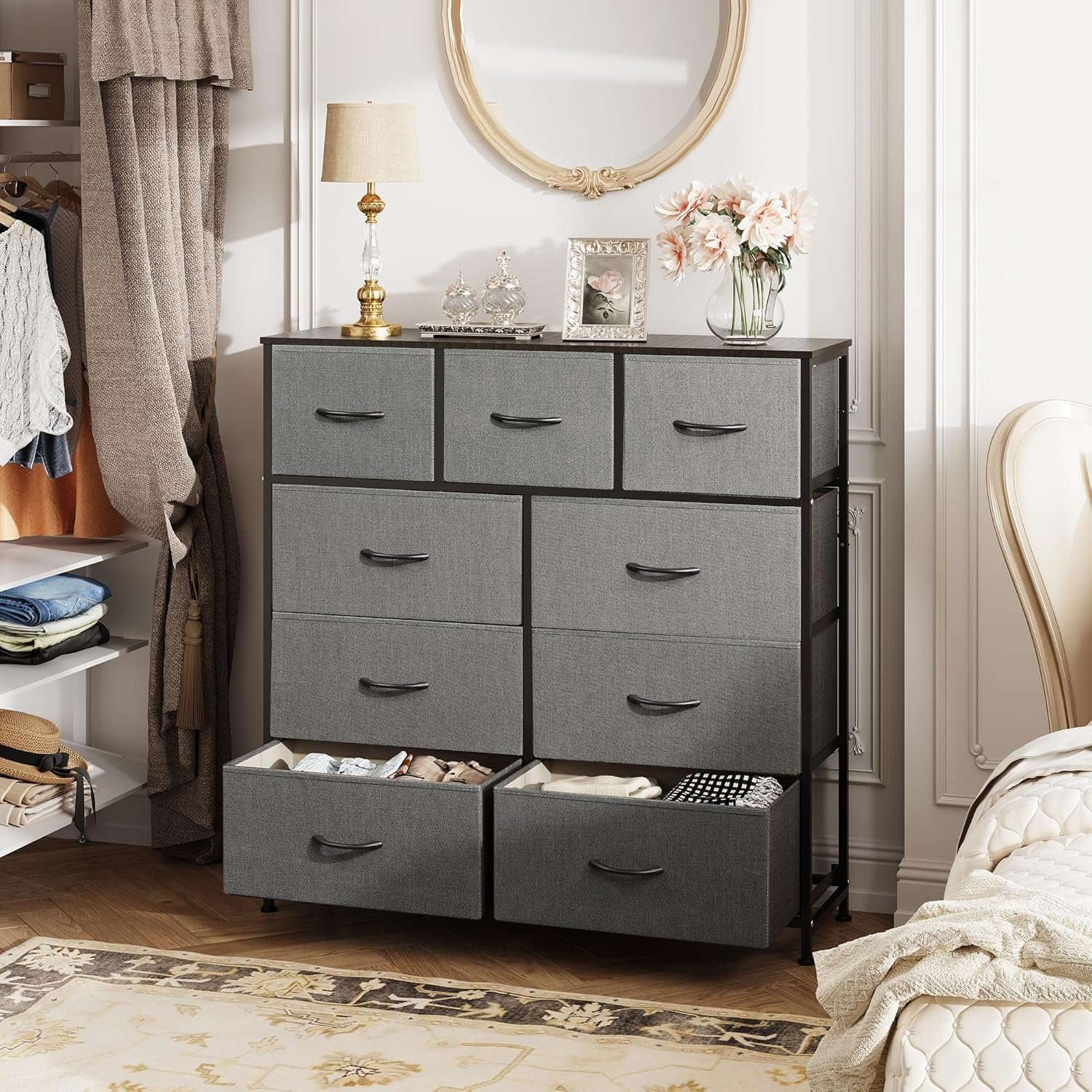 9-Drawer Fabric Dresser Tower – Elegant Bedroom Storage with Modern Design - Image 4