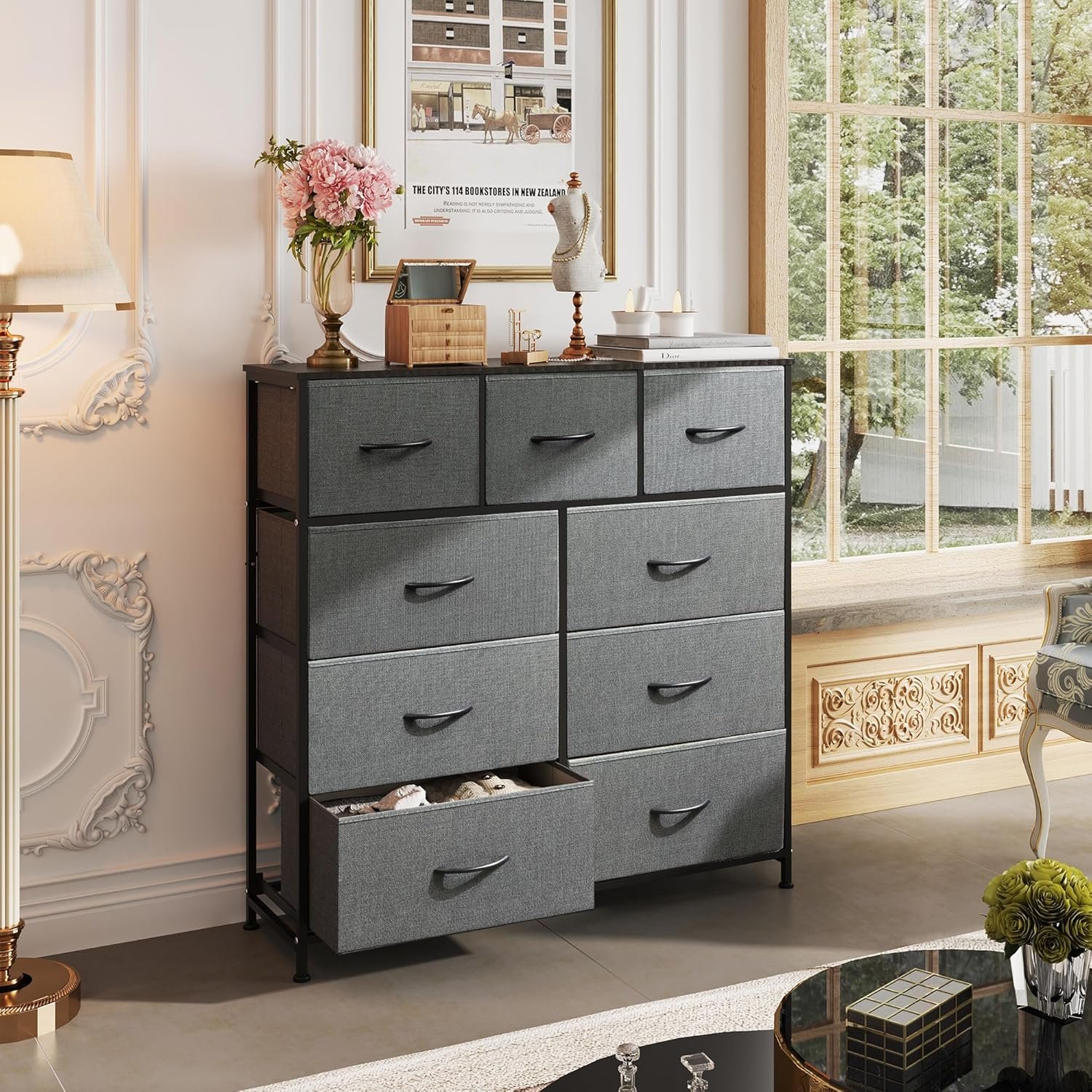 9-Drawer Fabric Dresser Tower – Elegant Bedroom Storage with Modern Design - Image 8